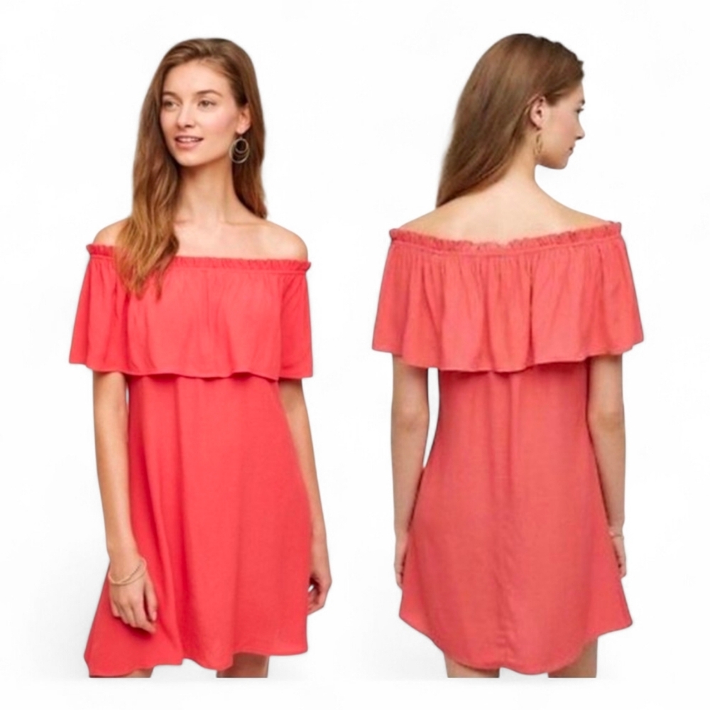 NWT HD IN PARIS X ANTHROPOLOGIE Pink Covina Off Shoulder Dress - Size 6